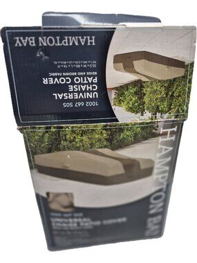 Hampton Bay Universal Chaise Patio Cover Beige Brown Fabric 35.5"Wx80"Lx16"H